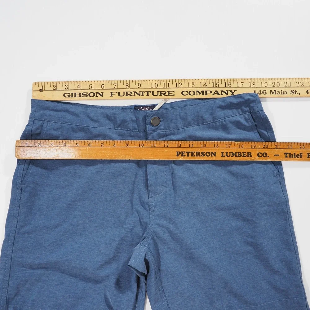Faherty All Day Shorts Mens 36 Blue Stretch Drawstring Performance Wicking UPF